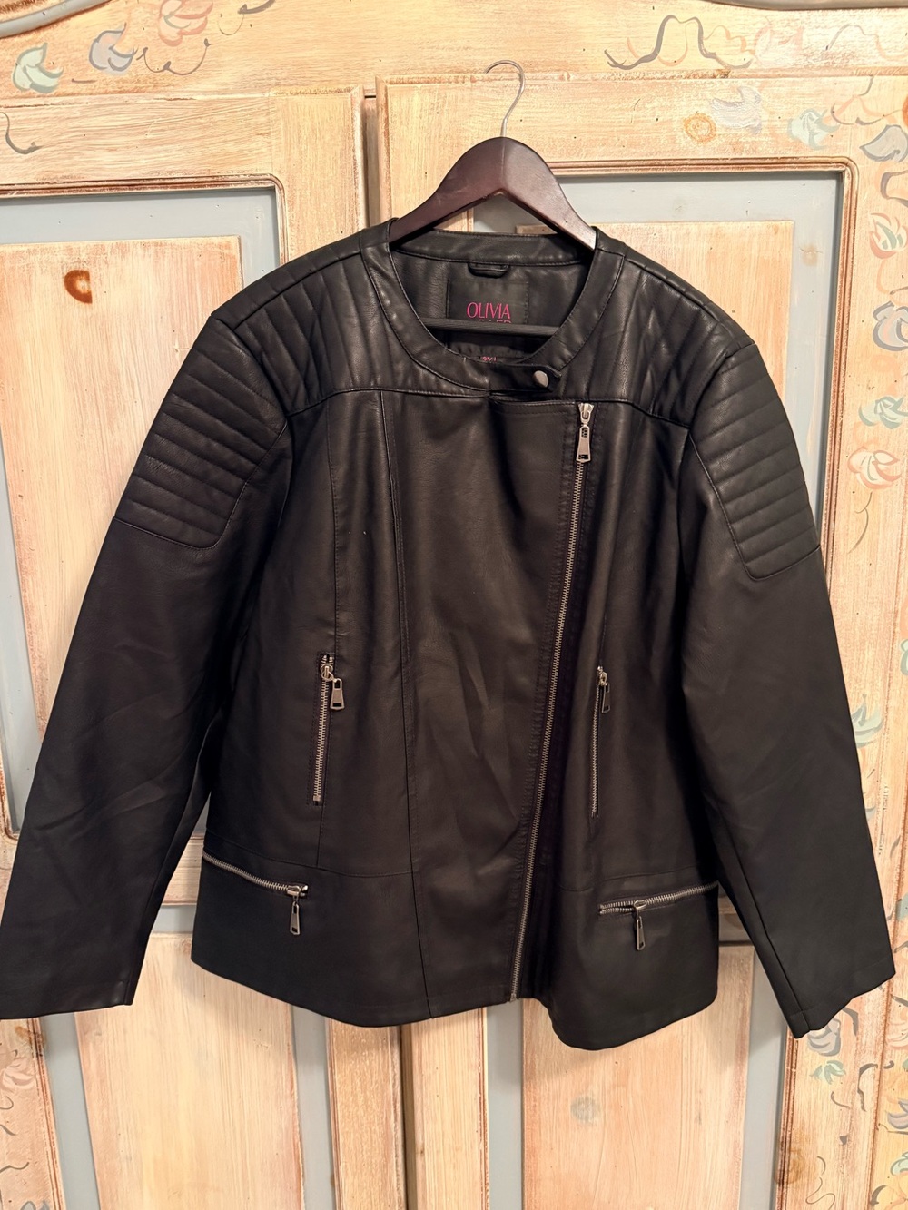 Olivia Miller faux leather biker jacket